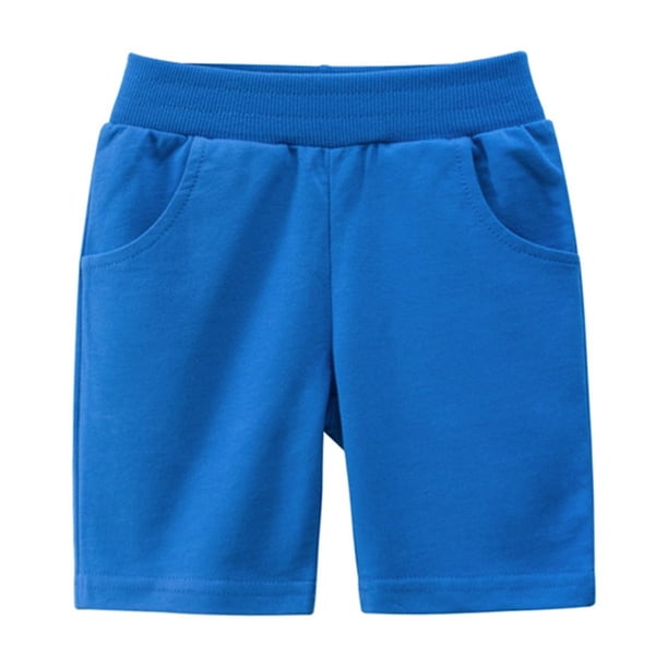 Odeerbi 1-9 Años Niños Niñas Verano Bermudas Algodón Colores Sólidos Pantalones Cortos Transpirables