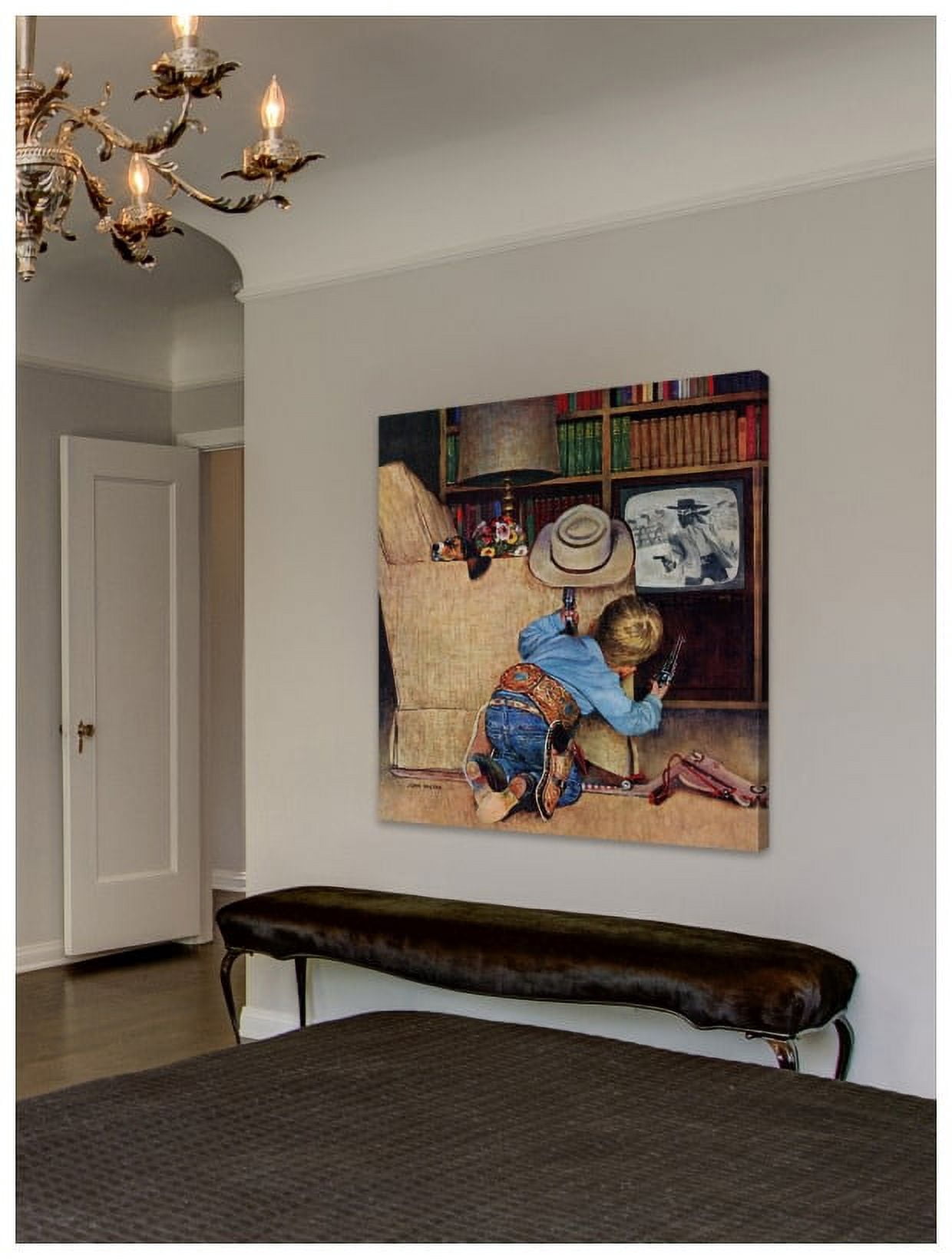 Marmont Hill "Cowboy and TV" by Curtis Painting Print on Canvas