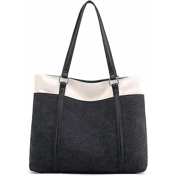 Tote Bag for Women Large Canvas Shoulder Purse for Travel Work Handbag Multi Pockets