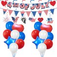 thumbnail image 1 of Kit de globos de fiesta, 29 unidades, decoración del 4 de julio, rojo, blanco y azul, 1 of 2
