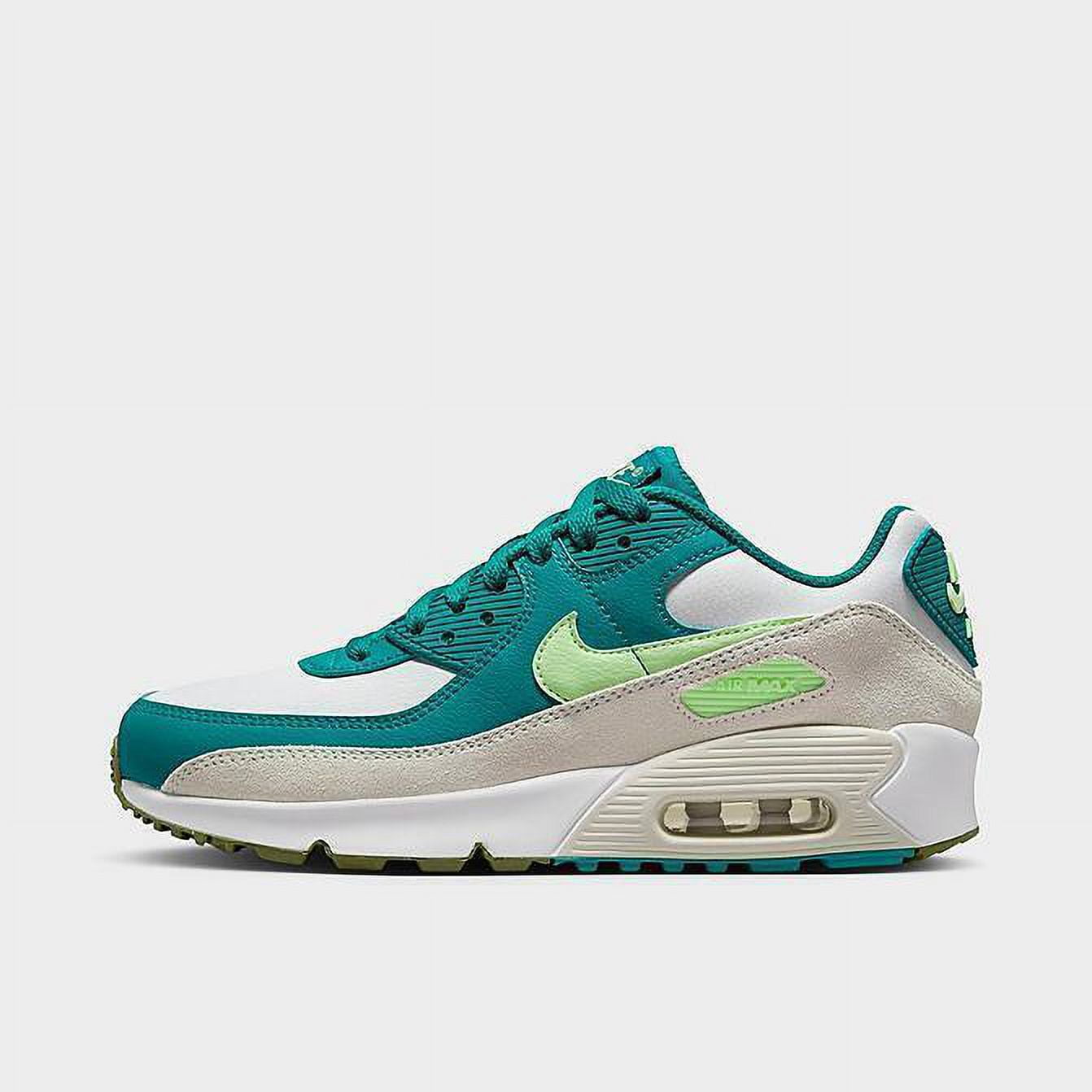 Nike Air Max 90 LTR Big Kids' Shoes Color: White/Bright Spruce