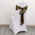 thumbnail image 2 of Efavormart 5 Pack Shiny Black Gold Foil Chair Sashes Disco Mirror Ball Theme Polyester Chair Sashes - 6"x108", 2 of 10