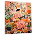 thumbnail image 2 of Designart "Orange Kids mexican children art III In Pink and Green"Children's Metal Wall Art Pink children s art Office Room Wall Art, 2 of 6