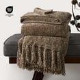 thumbnail image 4 of EVERGRACE Soft Chenille Throw Blanket for Couch, Cozy Plush Fuzzy Decorative Chenille Knit Throw Blanket with Tassels, Lightweight Blanket and Throws for Bed Sofa Gift Home Decor, Mocha Brown 50"x60", 4 of 8