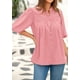 thumbnail image 4 of Blusa PRETTYGARDEN para mujer, verano 2025, manga corta, rosa, 4 of 9