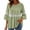 #136-Green, variant on Warop Women's V Neck Tiered Ruffle Puff Sleeve 3/4 Sleeve Loose Blouse Top Casual Chic for Daily Wear Outing