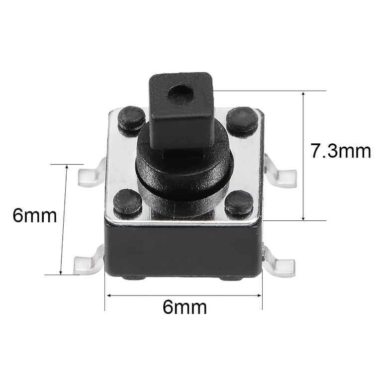 IPUDIS 100Pcs 6 x 6mm x 6mm PCB Interruttore a Pulsante tattile tattile momentaneo 4 Pin Dip IPUDIS 100Pcs 6 x 6mm x 6mm PCB Interruttore a Pulsante tattile tattile momentaneo 4 Pin Dip