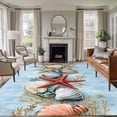 thumbnail image 3 of Starfish Shell Area&nbsp;Rug 5x8ft Summer Beach Non-Slip&nbsp;Washable Square&nbsp;Rugs Soft Felt Indoor Floor Mat for Bedroom Kitchen Living Room Bathroom, 3 of 9