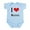 Sky Blue, variant on - I 'Heart' Nonno Bodysuit - Baby Light Bodysuit, Size Newborn - 24 Months
