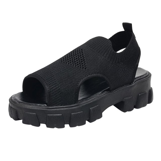 IUJSOY Women's Hollow Out Platform Wedge Samdals Non Slip Breathable Lace up Open Toe Sport Shoes