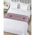 thumbnail image 5 of Xipuska 4th of July Bed Runners for King Size Bed, Decorative Bed Throws for Foot of Bed, Independence Day American Flag Star Striped Bed Runner Sofa Throw Bedding Scarf Slipcover for Bedroom, 5 of 6