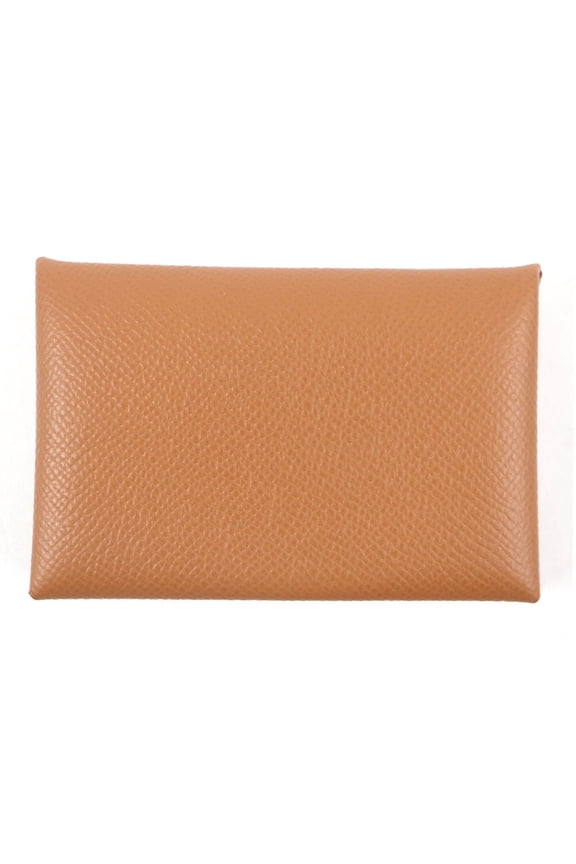 Pre-Owned HERMES Calvi Veau Epsom Leather Business Card Holder/Card Case/Wallet/Coin Purse,...