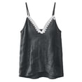 thumbnail image 4 of FDGIU Women's Lace Trim V Neck Spaghetti Strap Camisole, Crinkled Woven Loose Sleeveless Casual Tank Top, 4 of 7