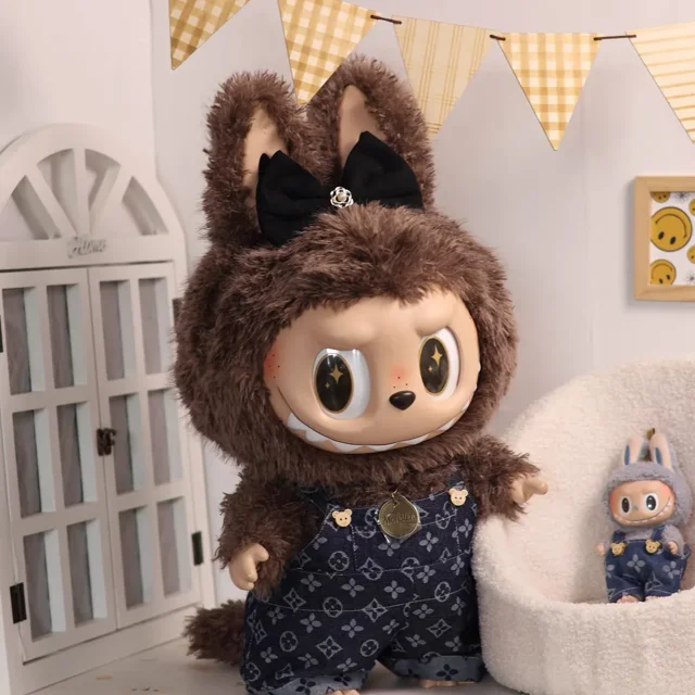 Nueva ropa de bebé de tela Labubu de 58 cm, tela Labubu grande, pequeña, fragante, decoración para bebé, tela para muñeca kwaii, accesorios de moda