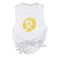 thumbnail image 4 of ICHUANYI Clearance Womens Tank Tops Casual Loose Fit Plus Size Sunflower Printed Tee(White, XL) ICHUANYI WER2023081504107, 4 of 6
