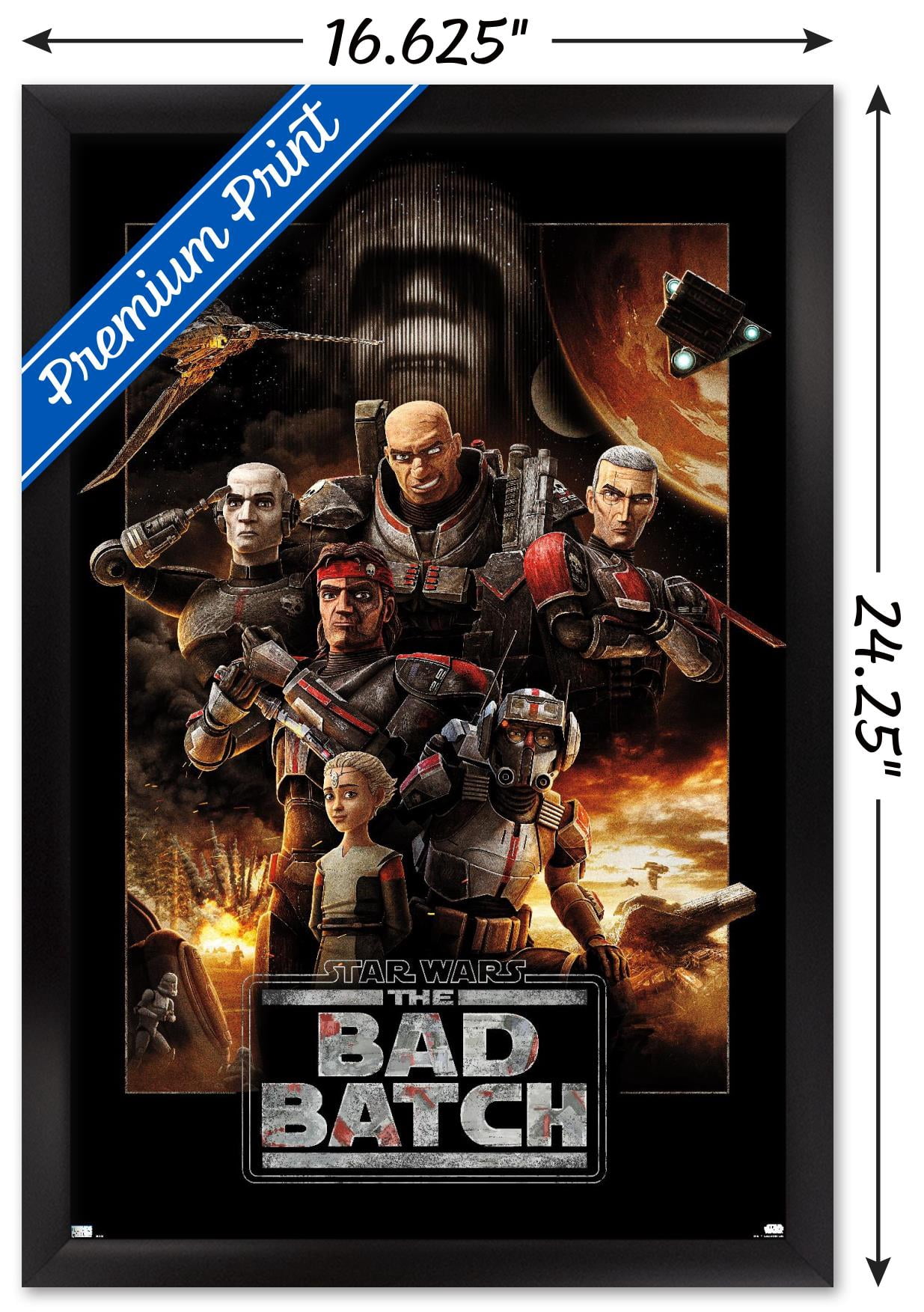 Star Wars: The Bad Batch - One Sheet Wall Poster, 14.725" x 22.375", Framed
