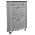 thumbnail image 1 of HOMCOM Narrow Shoe Cabinet w/ 2 Flip Drawers, Shoe Storage Cabinet, Grey, 1 of 10