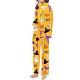 thumbnail image 3 of CONROSES Hallowmas Pajama Set for Women 2 Peice Halloween Pjs Ghost Pumpkin Graphic Long Sleeve Buttons Tops Pants Loungewear Sets Cozy Nightwear Sleepwear, 3 of 6