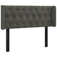 thumbnail image 2 of vidaXL LED Headboard Dark Gray 40.6"x6.3"x30.7"/34.6" Velvet, 2 of 54