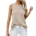 thumbnail image 2 of AherBiu Débardeurs pour Femmes Sans Manches Col Rond Camisoles Été Décontracté Ample Léger Confortable Cami Débardeur, 2 of 4
