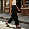 thumbnail image 6 of vigerkar Cotton Baggy Low Rise Barrel Pants for Women, Relaxed Lounge Boho Beach Travel Wide Leg Trousers, Breathable Summer Style (Black, XL), 6 of 6