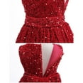 thumbnail image 6 of 1-6Y Toddler Girls Christmas Dress Flower Sequins Sleeveless Formal Dress, 6 of 8