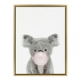 thumbnail image 2 of Kate and Laurel Sylvie Bubble Gum Koala Framed Canvas Wall Art by Amy Peterson Art Studio, 18x24 Gold, Cute Whimsical Animal Art for Wall, 2 of 6