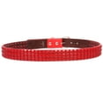 thumbnail image 4 of Snap On Solid Color Punk Rock Star Pyramid Studded Checker Board Leather Belt, 4 of 5