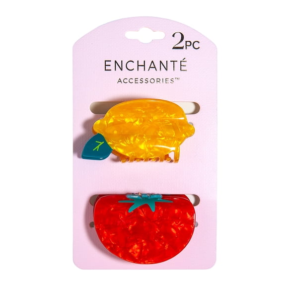 Enchante 2-Count Lemon & Tomato Hair Styling Clips for Versatile Hairdos