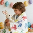 thumbnail image 6 of Classic Easter Egg Bunny Flannel Blanket, Soft Warm Throw for Couch Bed Sofa, Festive Print Design for Easter Decor, Cozy Blanket for Napping Reading and Holiday Gatherings, D, 1pc, 6 of 6