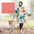 thumbnail image 4 of Wearable Oversized Blanket,White Dinosaurs Flowers Plants Pattern Wearable Blanket Hoodie for Adults,Cozy Hooded Blankets with Super Pockets,Super Warm Fuzzy Pullover for Women & Men, 4 of 6