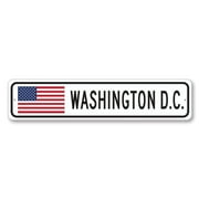 Washington DC US American Flag Metal Sign SIZE: 4 x 16 Inches