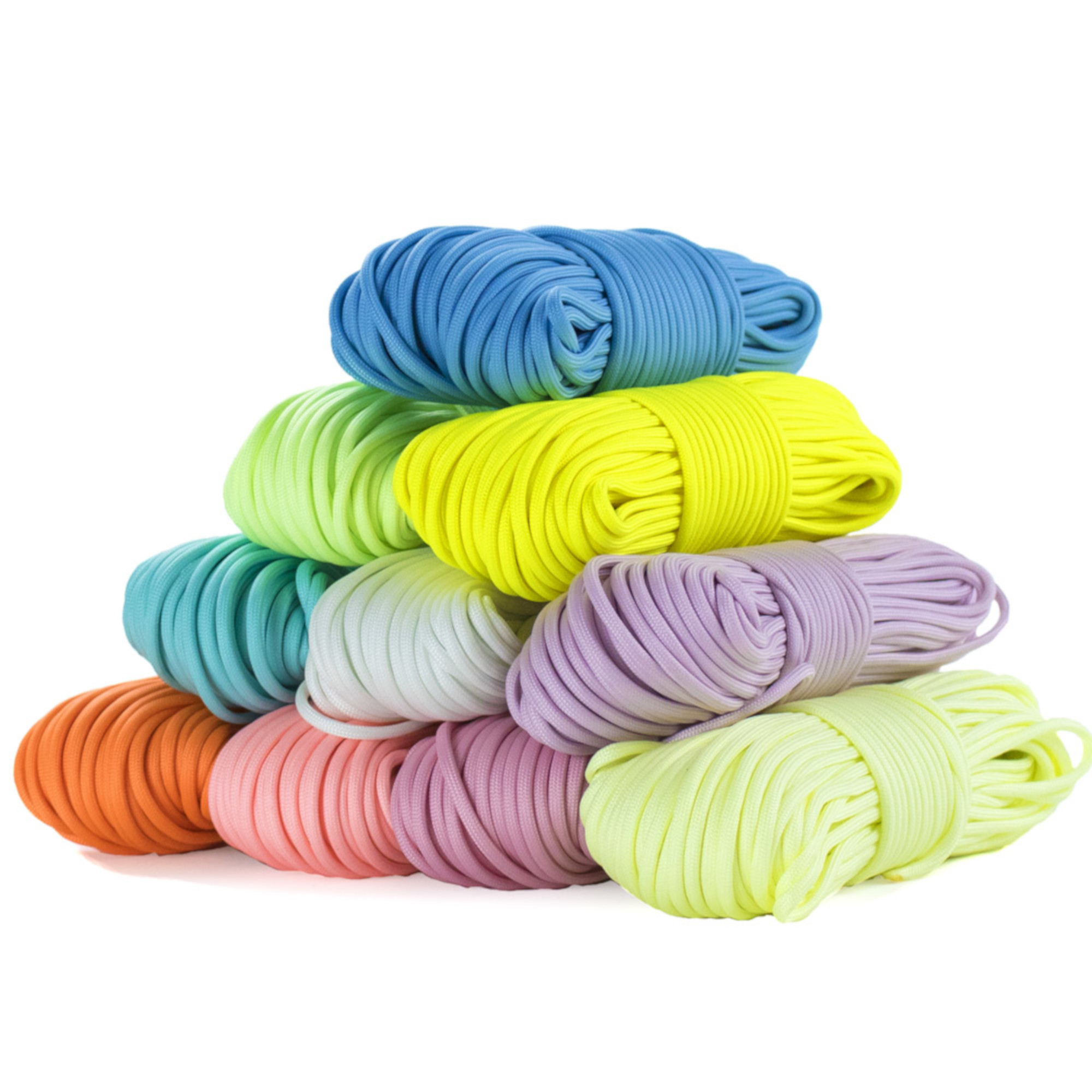 West Coast Paracord Luminous Type III Strand Nylon Glow in the Dark 550  Paracord (Parachute Cord) Rope 10', 25', 50', 100' Hanks  1000' Spools  Multiple Colors