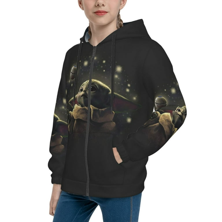 Kids Youth Full Zip Hoodie Hooded Baby Yoda 03 Teenage Zip Up Hoody Sweatshirt Casual Jacket Tops For Boys Girls X Large Walmart
