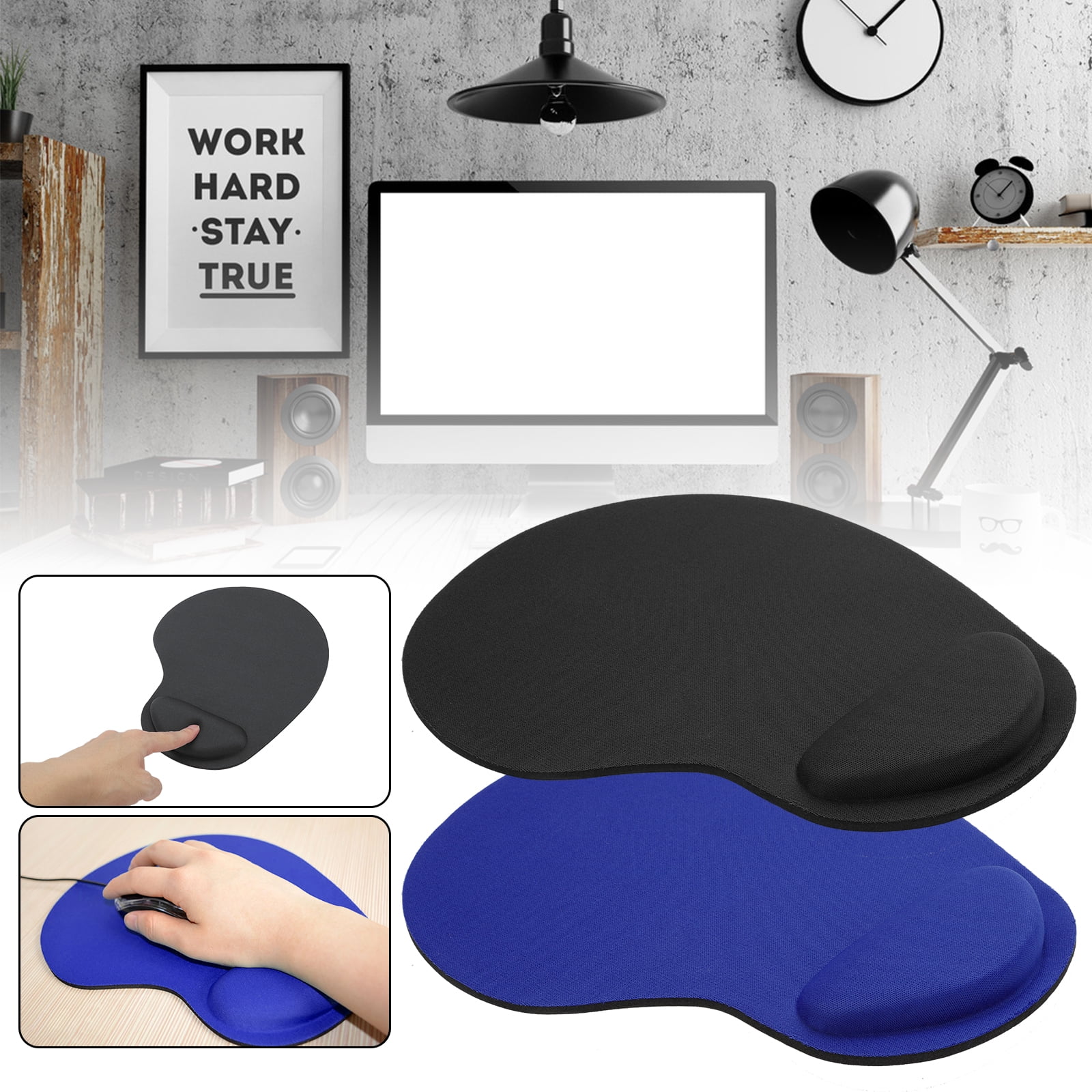 Mouse Pad with Wrist Support and Non-Slip Gel Base,Ergonomic Office Mousepad,Gaming Mouse Mat 