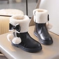 thumbnail image 3 of Eltusu Girls Winter Snow Boots, Mid-Calf No Slip Warm Princess Windproof Boots Black Size 12 Little Kids, 3 of 8