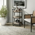 thumbnail image 5 of Evelyn&Zoe Graham 21" Wide Round Bar Cart in Antiqued Gray Oak, 5 of 10