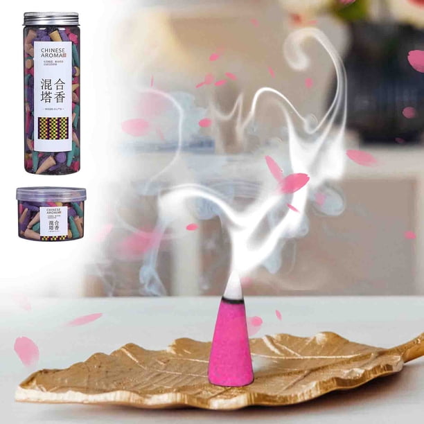Xihbxyly Incienso de Aromaterapia Tower, Aroma a Sándalo para La Relajación, Purificación Del Aire Persistente, Elegante Decoración para Salones de Té, Alivio Del Estrés, Set de 80 Cápsulas, Desodori