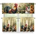 thumbnail image 1 of Marble Texture Valances Set for Kitchen, Blue and Gold Abstract Marble Home Decor Rod Pocket Window Drapes for Kitchen Living Room Dining Room Office 52x18 Inch + 27x36 Inch X 2, 1 of 5