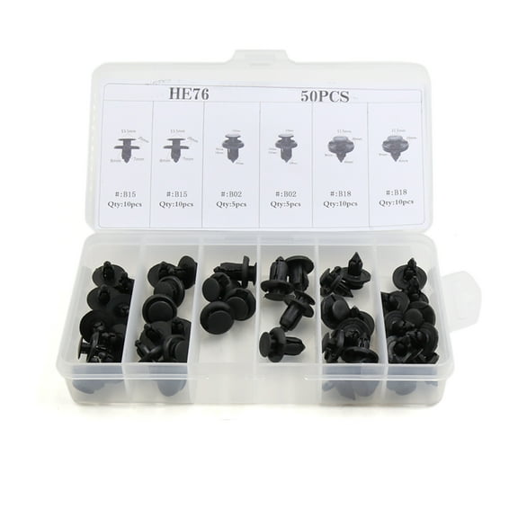 Unique Bargains 50pcs 3 Type Bumper Retainer Clips Assortment with Fastener Remover for Subaru