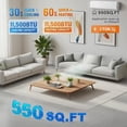 thumbnail image 3 of Petyee WiFi Mini Split Air Conditioner & Heater 11,500 BTU, Ductless Wall AC Unit with Heat Pump, SEER 17 Energy Saving, 208/230V, Pre-Charged Condenser, Installation Kit Included, Up to 750 Sq Ft, 3 of 9