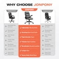 thumbnail image 4 of JONPONY Leather Office Chair, Big and Tall Office Chair 400LBS Wide Seat Ergonomic Computer Desk Chair High Back Executive Leather Chair Adjustable Task Chair, Grey, 4 of 8