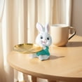 thumbnail image 3 of Cute Rabbit Storage Tray Resin Sculpture Key Tray Home Decor(Green rabbit), 3 of 7