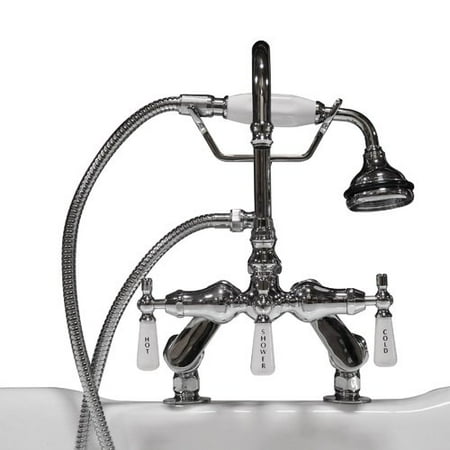 Clawfoot Tub Plumbing - Cambridge Plumbing Triple Handle Deck Mount Clawfoot Tub Faucet with Hand Held Shower