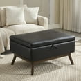 thumbnail image 6 of HUJHKIO 3 in 1 Lift Top Coffee Table with Storage, Wooden Stool for Living Room, Microsuede Fabric, Black, 6 of 9