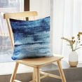 thumbnail image 3 of LALILO Throw Pillow Covers Watercolor Blue Navy Water Stripe Blue Navy Watercolor Water Ink Ocean Brush Art Spot Set of 2 Square 18 x 18 Inch Pillowcase, 3 of 5