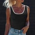 thumbnail image 2 of Besolor Womens Summer Sleeveless Tank Tops Scoop Neck Slim Fitted Color Block Casual Shirts Workout Tanks, 2 of 7