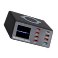 thumbnail image 2 of DEWIN 100W Mulitiports Mobile Phone Charging Station LED Display for Samsung/Huawei/iPhone, 2 of 14