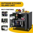 thumbnail image 4 of FEASTO Table de Grillade, Chariot de Bar Extérieur avec Armoire de Rangement, Îlot de Cuisine Extérieur Modulaire, Station de Grillade Extérieure avec Dessus en Acier Inoxydable 304, Table de Four à Pizza pour Pelouse et Jardin, L35.4 x L2, 4 of 5