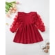 thumbnail image 4 of Vestido para niños pequeños Sweetabby 2T de tul con volantes rojos, manga larga, 4 of 8